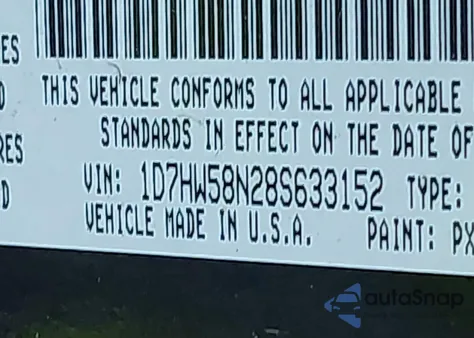 2008 Dodge Dakota Laramie from USA, damaged, VIN 1D7HW58N28S633152